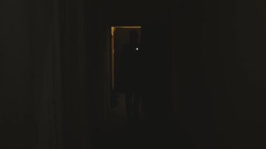 Issız bir eve zorla giren bir hırsız.