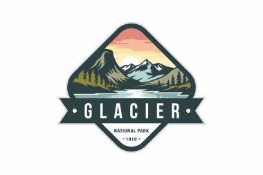 Glacier Ulusal Parkı logo rozet amblemi