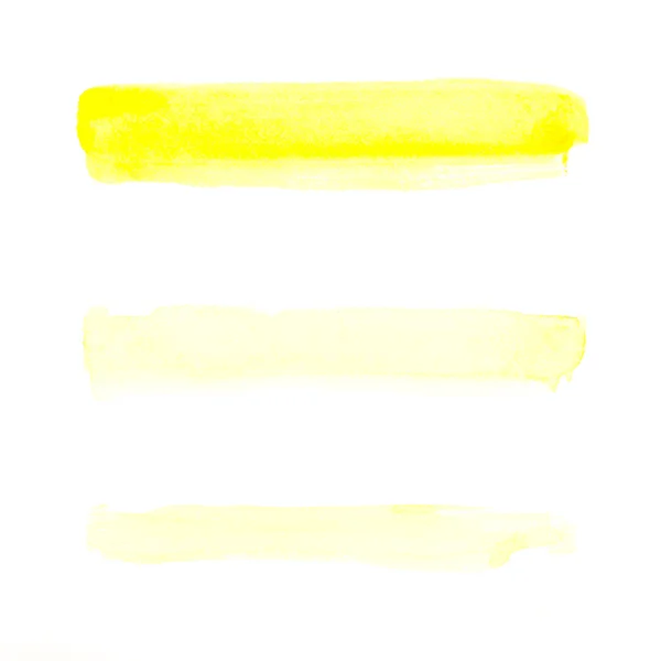 Yellow isolated watercolor stripes. Minimal watercolor backgroun — Stock Photo, Image