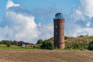 Baltık Denizi 'ndeki Cape Arkona' daki deniz fenerlerinin manzarası