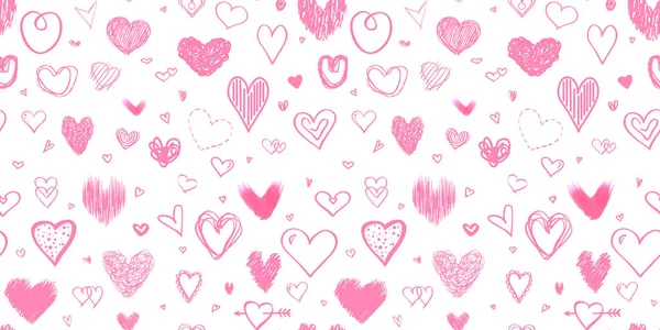 Soyut Kalplerle Çizimi Tatil Geçmişi Kusursuz Işık Deseni Sevgililer Günü — Stok Vektör