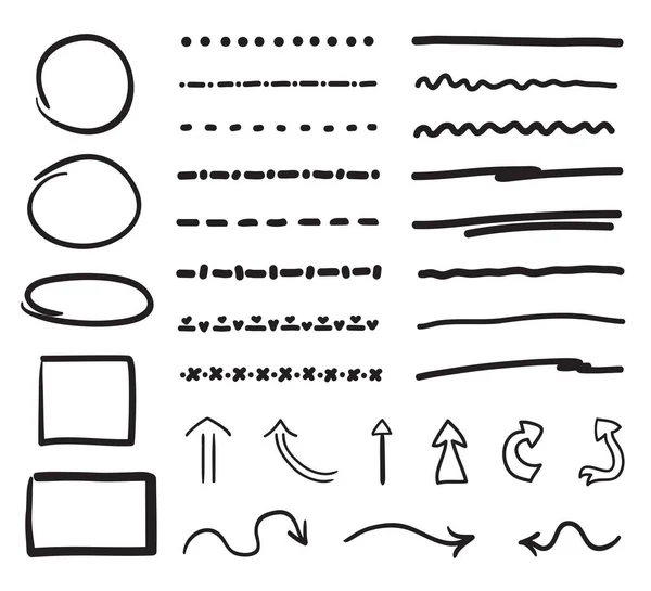 Elementos Infografía Negra Sobre Fondo Blanco Aislado Formas Geométricas Dibujadas — Archivo Imágenes Vectoriales