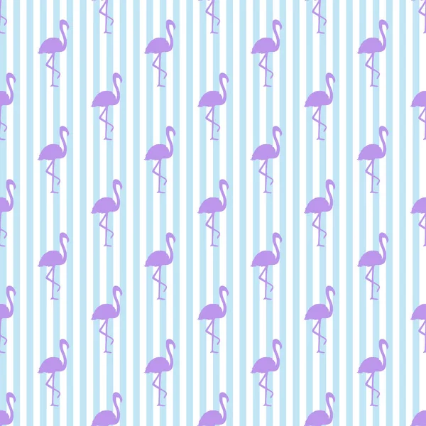 Seamless Striped Wallpaper Flamingos Silhouettes Abstract Birds Print Design Abstract — Stock Vector