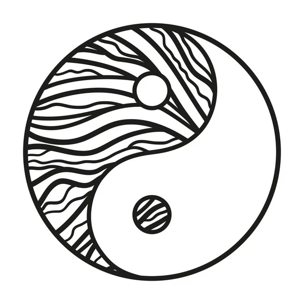 Yin Und Yang Symbol Der Religion Handgezeichnetes Zen Symbol Auf — Stockvektor