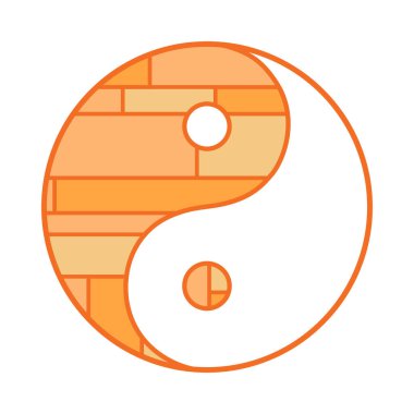 Yin ve Yang. Dini sembol. Din. İzole edilmiş arkaplanda el çizimi daire işareti