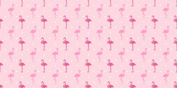 Nahtlos Gepunkteter Hintergrund Mit Flamingos Einfache Abstrakte Textur — Stockvektor