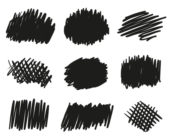 Escotilla Dibujada Mano Trazos Simples Abstractos Mano Ilustración Blanco Negro — Vector de stock