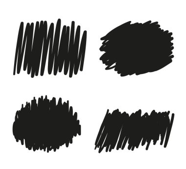 El yapımı yumurtalar. Elle yapılan basit vuruşları özetle. Siyah beyaz illüstrasyon