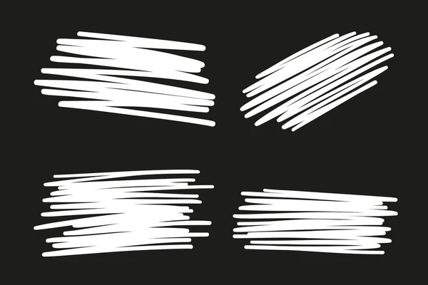 Рука Намальована Білими Вилупними Фігурами Чорному Абстрактне Вилуплення Елементи Ескізу — стоковий вектор
