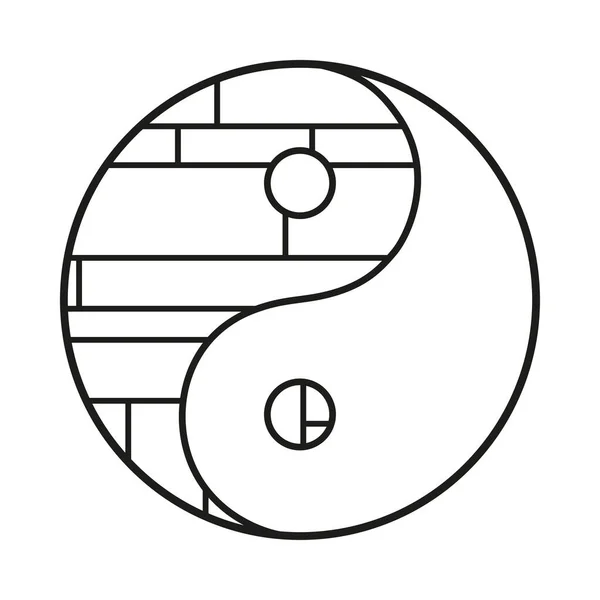 Γιν Και Γιανγκ Χειροποίητο Θρησκευτικό Σύμβολο Απομονωμένο Φόντο Ασπρόμαυρη Απεικόνιση — Διανυσματικό Αρχείο