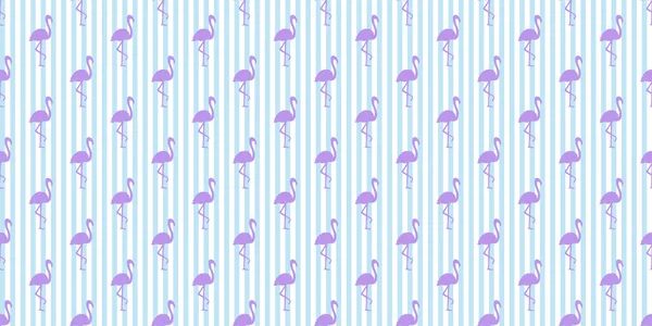 Бесшовный Полосатый Фон Абстрактные Обои Фламинго Силуэты Абстрактных Птиц Print — стоковый вектор