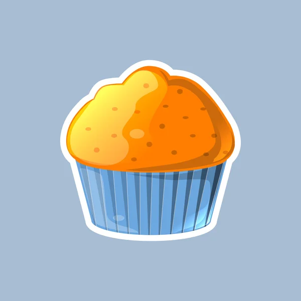 Symbol "Muffin im Pappbecher". Aufkleber. — Stockvektor