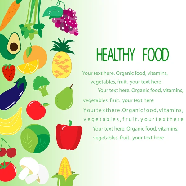 Šablona pro brožuru na zdravé potraviny. — Stockový vektor