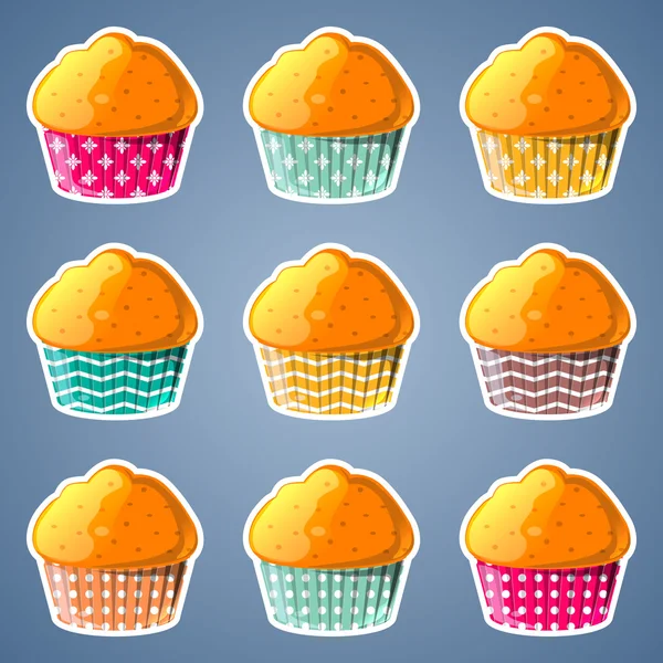 Set of  mffin icons — Stock Vector