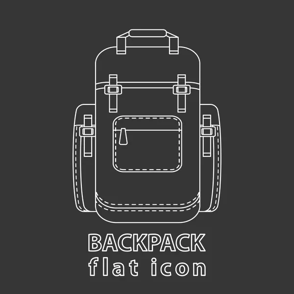 Monochroom platte pictogram. Rugzak. — Stockvector