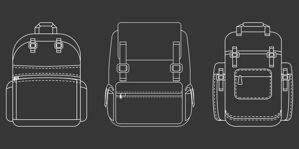 Monochromes flaches Symbol. Rucksack. — Stockvektor