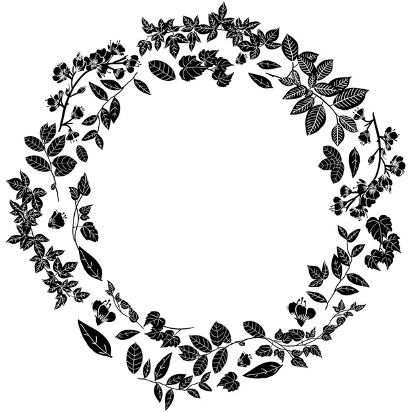 Vektör yuvarlak çiçek çelenk çiçekli.