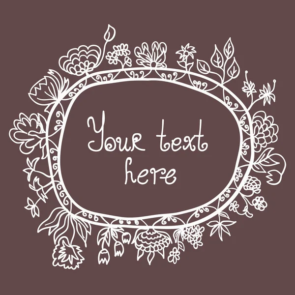 Vektör yuvarlak çiçek çelenk çiçekli.