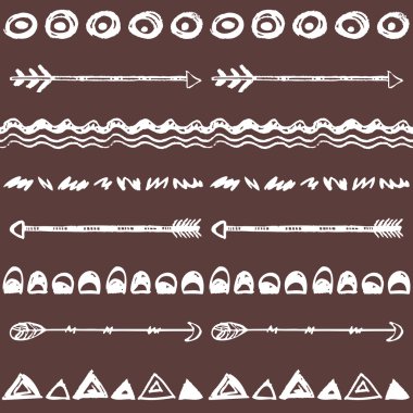 Kabile elle çizilmiş arka plan, etik doodle desen.