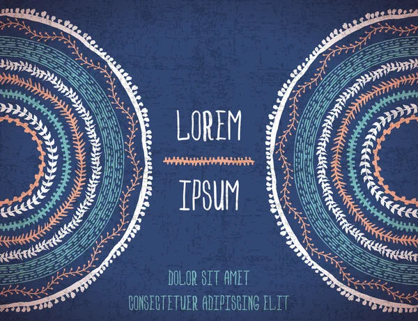 Boho stil çerçevesi metin için bir yer ile el çekilmiş.