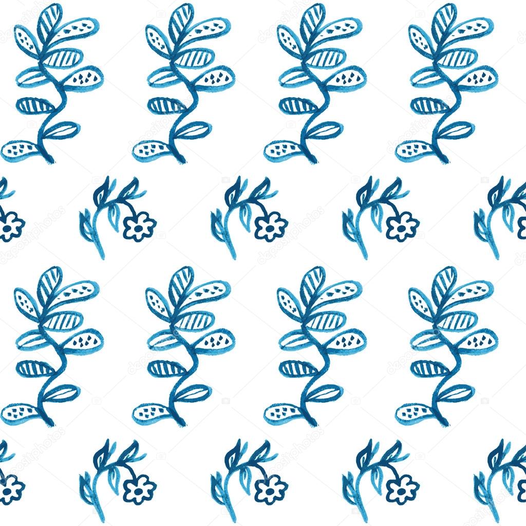 Simple Floral Seamless Watercolor Background Vector Image By C Somstock Vector Stock 117542866