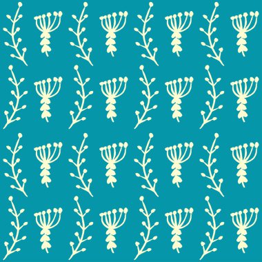 Çiçek ve dalları ile basit sevimli çiçek arka plan.