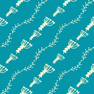 Çiçek ve dalları ile basit sevimli çiçek arka plan.