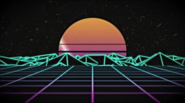 80 'lerin tarzı VHS retro arkaplan. Kusursuz döngü