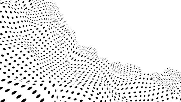 Abstrait 4k noir et blanc basse boucle d'animation de surface poly — Video