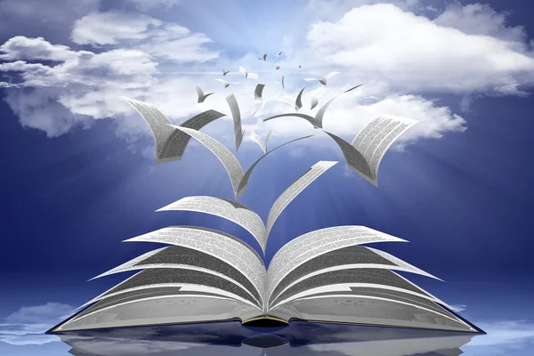 Kitap sayfaları havaya doğru