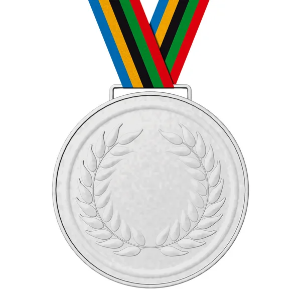 Medaglie d'argento olimpiche - Illustrazione 3D — Foto Stock