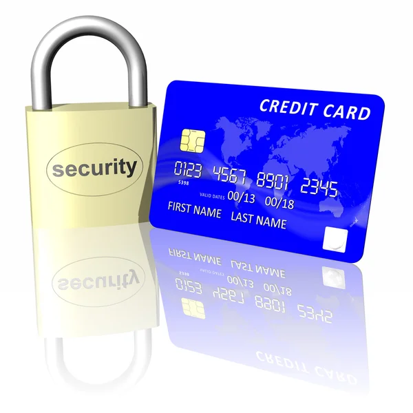 Lucchetto di sicurezza della carta di credito — Foto Stock