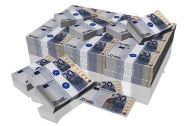 Yığın 20 Euro banknot