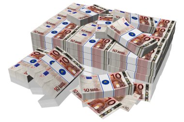 Yığın 10 Euro banknot