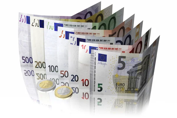 Euro-érmék bankjegyek 008 — Stock Fotó