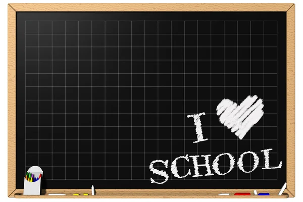 Ik hou van school schoolbord — Stockfoto