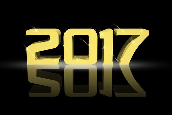 2017 r. nowy rok złoto czarne tło — Zdjęcie stockowe