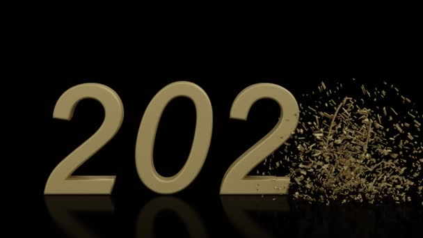 Filme Ilustração Ano Novo 2021 Ano Novo 2021 Números 2020 — Vídeo de Stock