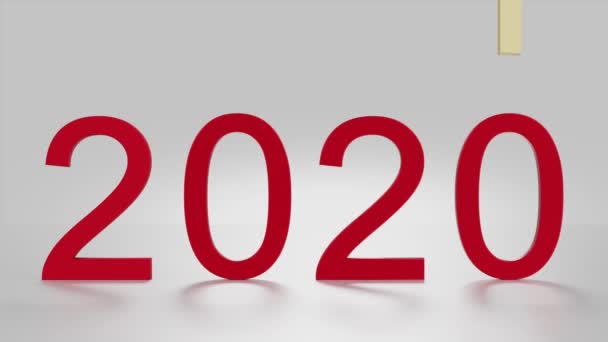 Filmen Klar Illustration Nytt 2021 Siffror 2020 Exploderar Och 2021 — Stockvideo