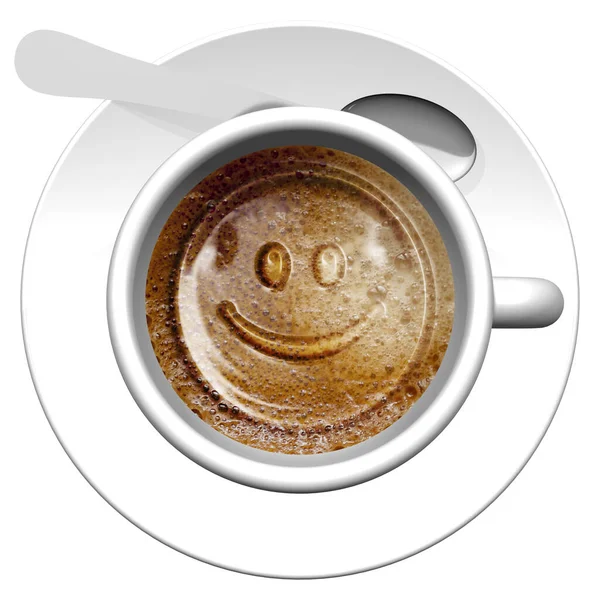 Illustration Emoticon Cup Coffee — Stock Photo, Image