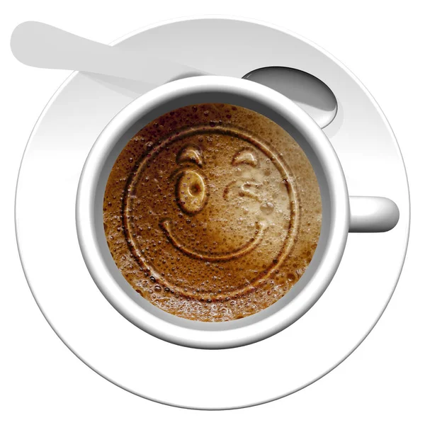 Illustration Emoticon Tasse Kaffee — Stockfoto