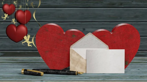 Illustratie Wenskaart Ter Gelegenheid Van Valentijnsdag Schrijf Liefde Naar Geliefde — Stockfoto