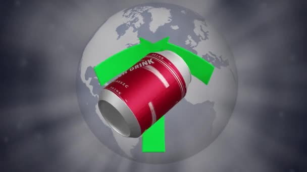 Vídeos Filmación Ecología Ecología Reciclaje Símbolo Gira Alrededor Una Lata — Vídeo de stock