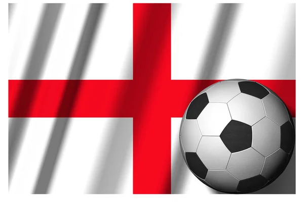 Angliában Nemzeti Zászló Focilabdával Előtérben Sport Labdarúgás Illusztráció — Stock Fotó