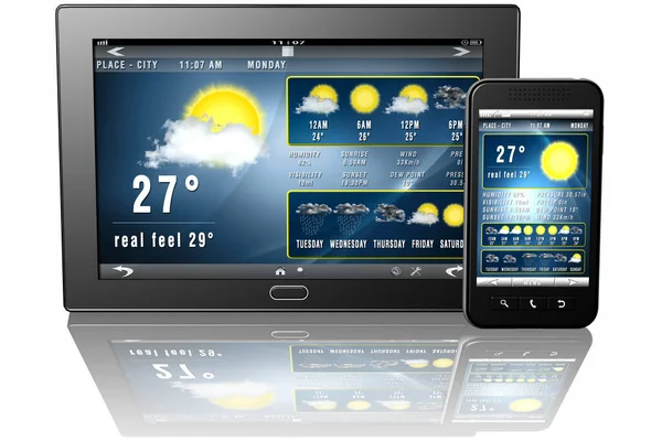 Illustration Smartphone Tablet Time Analysis — Foto de Stock