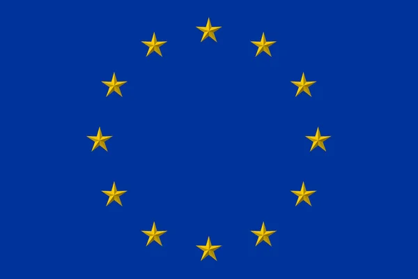 Ilustração Europa Bandeira União Europeia Círculo Estrelas Amarelas Sobre Fundo — Fotografia de Stock