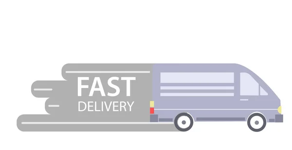 Free Delivery Shopping Truck Van Illustration Advertisement Eps10 - Stok Vektor