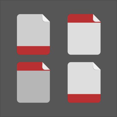 Dok dosyaları indirilen düz dizayn belge, simge, sembol seti, vektör tasarım ögesi gösterimi. EPS10