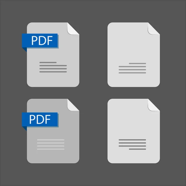 PDF dosyaları indirilmiş düz tasarım belge, simge, sembol seti, vektör tasarım ögesi illüstrasyonu. EPS10