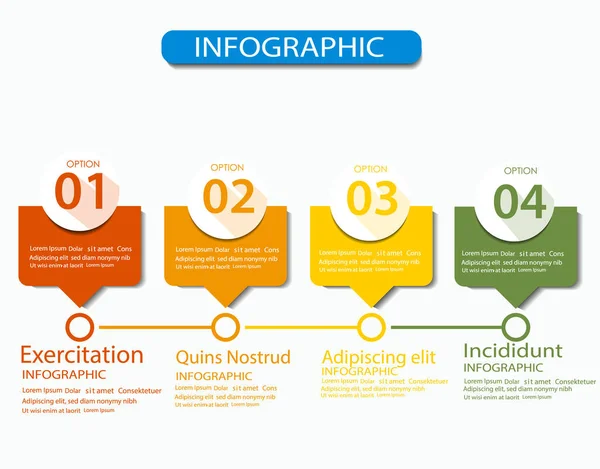 Шаг Опции Концептуального Круга Бизнес Инфографики Полноцветной Иконкой Использован Презентации — стоковый вектор